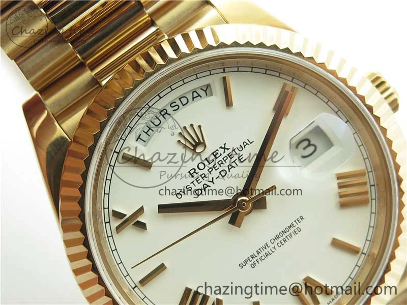 Day-Date 40mm 228239 BP New Dial Version 904 RG White Roman Dial on RG President Bracelet A HighPerformance 2831