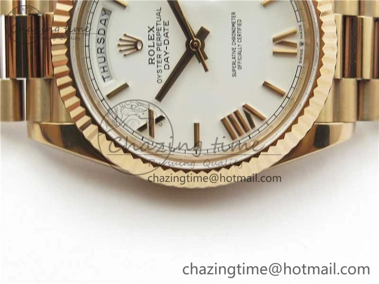 Day-Date 40mm 228239 BP New Dial Version 904 RG White Roman Dial on RG President Bracelet A HighPerformance 2831