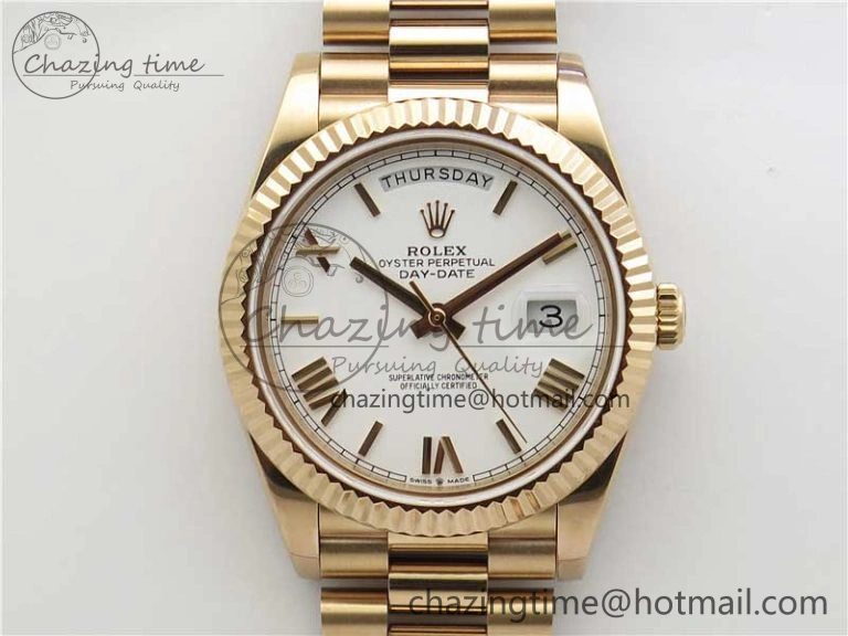 Day-Date 40mm 228239 BP New Dial Version 904 RG White Roman Dial on RG President Bracelet A HighPerformance 2831