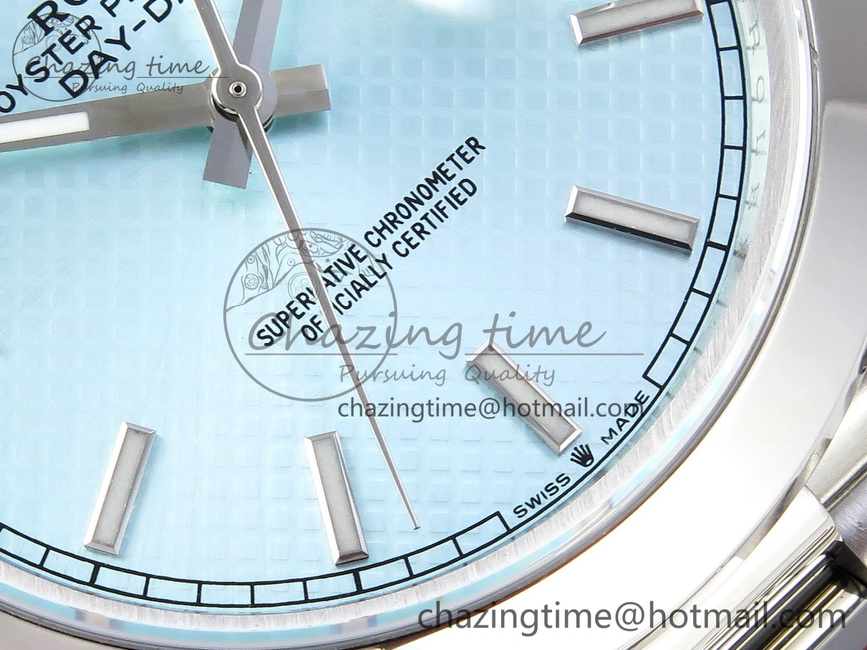 EyeCatching Day-Date 40mm 228239 BP New Dial Version 904 SS Ice Blue Stick Markers Dial On SS President Bracelet A 1876