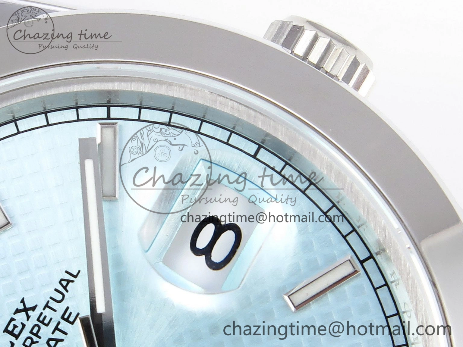 EyeCatching Day-Date 40mm 228239 BP New Dial Version 904 SS Ice Blue Stick Markers Dial On SS President Bracelet A 1876