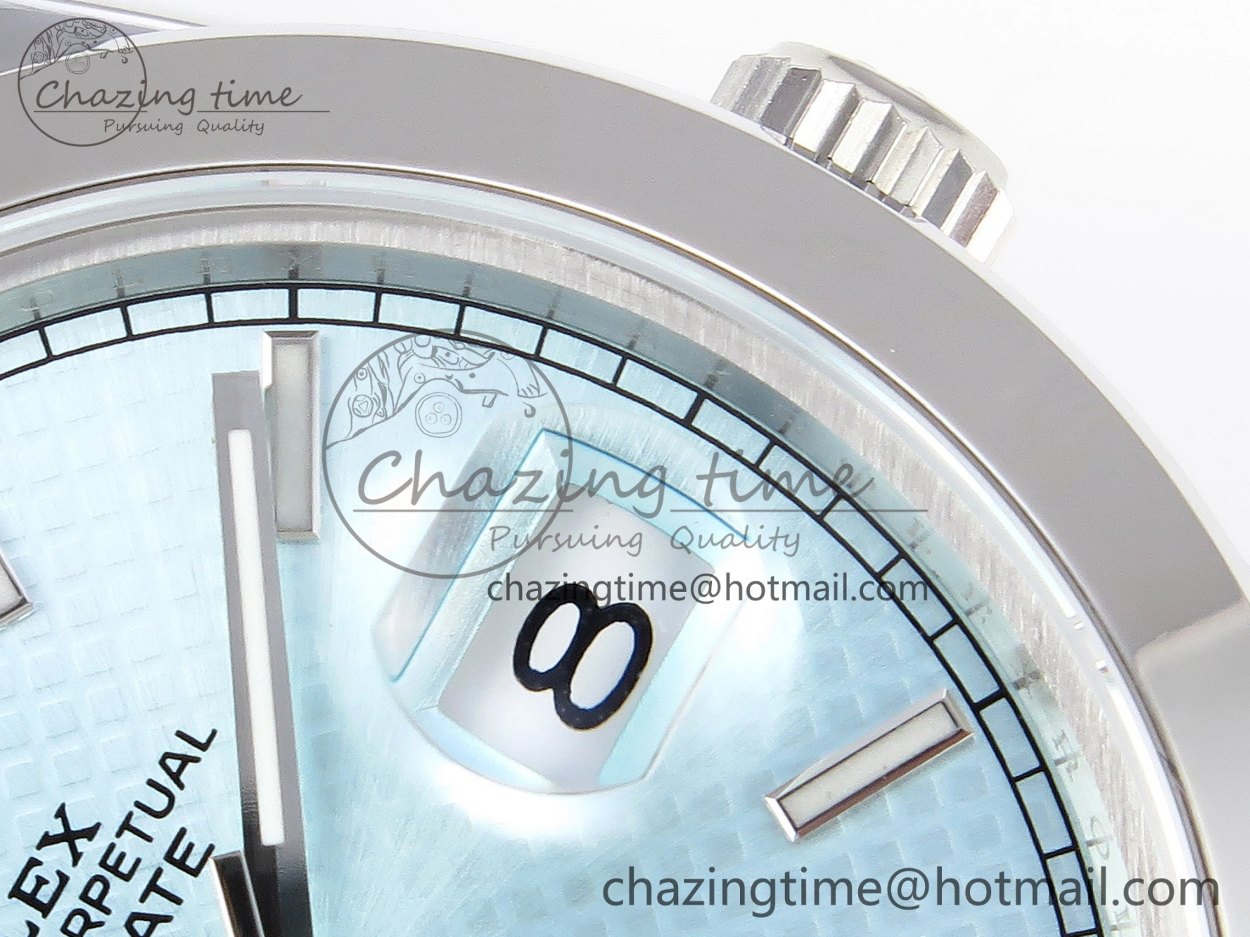 EyeCatching Day-Date 40mm 228239 BP New Dial Version 904 SS Ice Blue Stick Markers Dial On SS President Bracelet A 1876