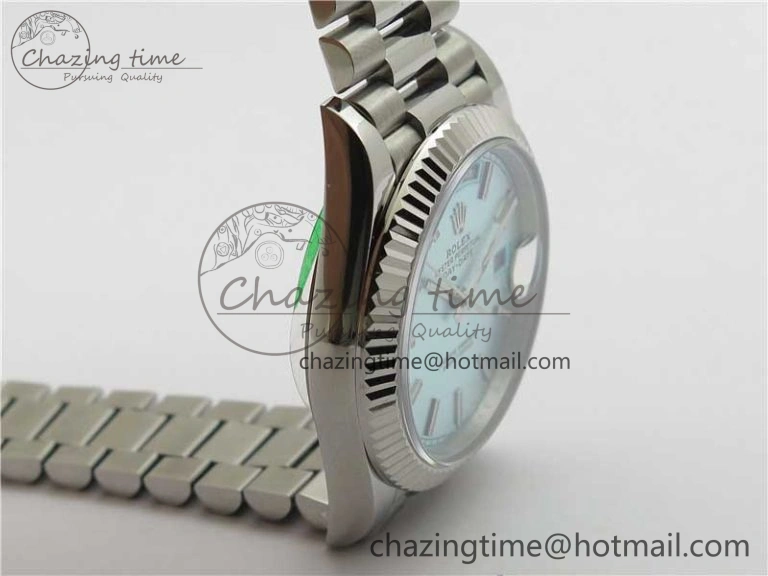 Day-Date 40mm 228239 BP New Dial Version 904 SS Ice Blue Stick Markers Dial on SS President Bracelet A BestValue 2821