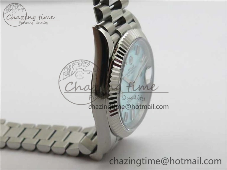 Timeless Day-Date 40mm 228239 BP New Dial Version 904 SS Ice Blue T Crystal Markers Dial on SS President Bracelet A 2822