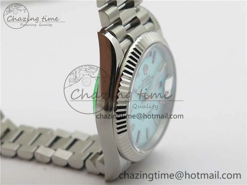 Day-Date 40mm 228239 BP New Dial Version 904 SS Ice Blue Textured Dial on SS President Bracelet A SunProtective 2820