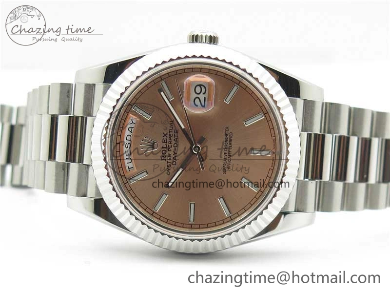Colorful Day-Date 40mm 228239 BP New Dial Version 904 SS RG Stick Markers Dial on SS President Bracelet A 2819