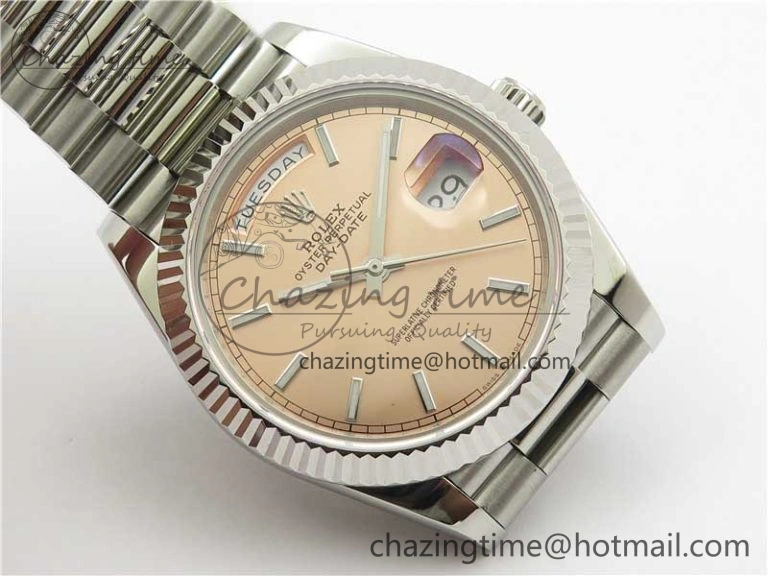 Colorful Day-Date 40mm 228239 BP New Dial Version 904 SS RG Stick Markers Dial on SS President Bracelet A 2819