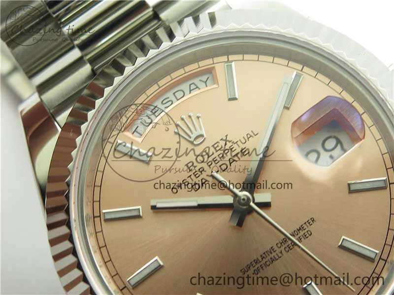 Colorful Day-Date 40mm 228239 BP New Dial Version 904 SS RG Stick Markers Dial on SS President Bracelet A 2819