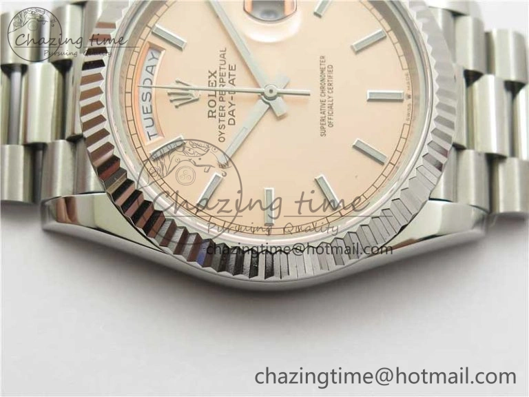 Colorful Day-Date 40mm 228239 BP New Dial Version 904 SS RG Stick Markers Dial on SS President Bracelet A 2819