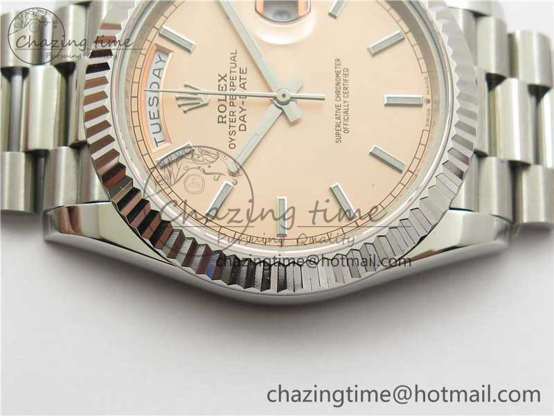 Colorful Day-Date 40mm 228239 BP New Dial Version 904 SS RG Stick Markers Dial on SS President Bracelet A 2819