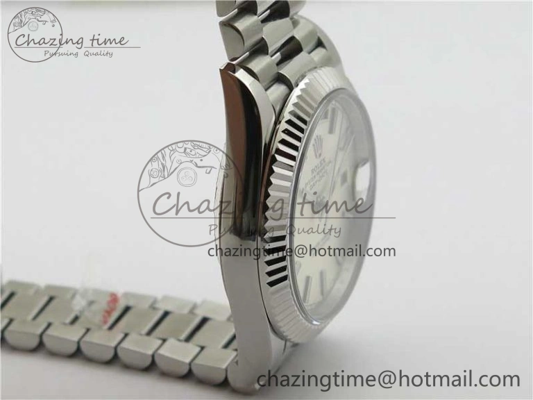 SunProtective Day-Date 40mm 228239 BP New Dial Version 904 SS Silver Stick Markers Dial on SS President Bracelet A 2815