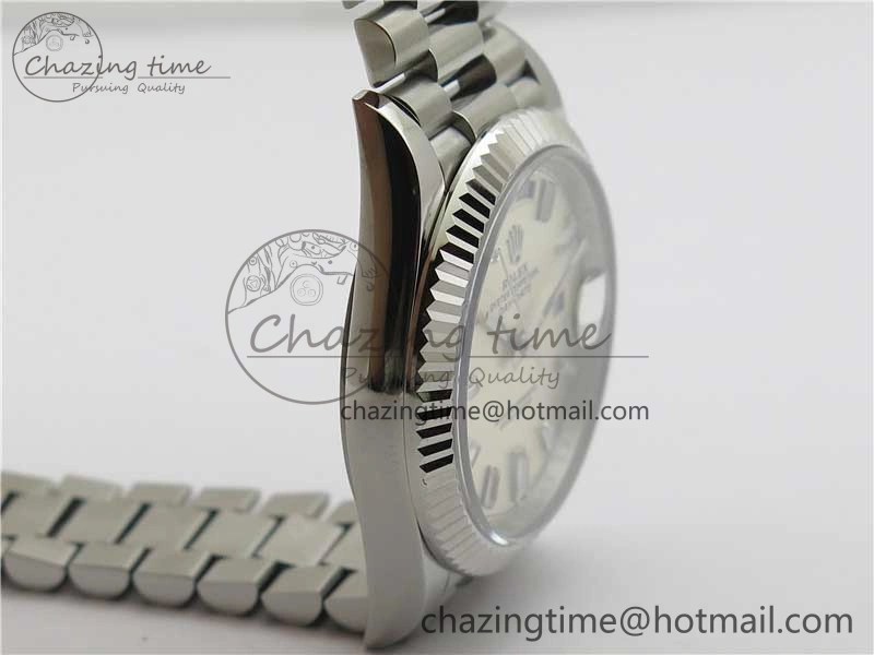 Day-Date 40mm 228239 BP New Dial Version 904 SS Silver T Crystal Markers Dial on SS President Bracelet A Lightweight 2816