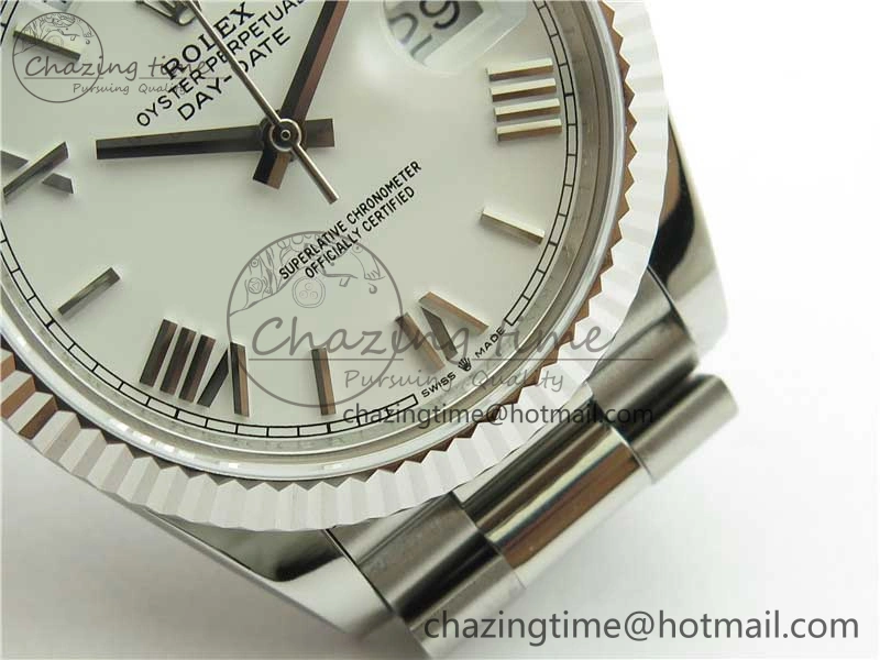 Day-Date 40mm 228239 BP New Dial Version 904 SS White Roman Dial on SS President Bracelet A QuickDry 2823