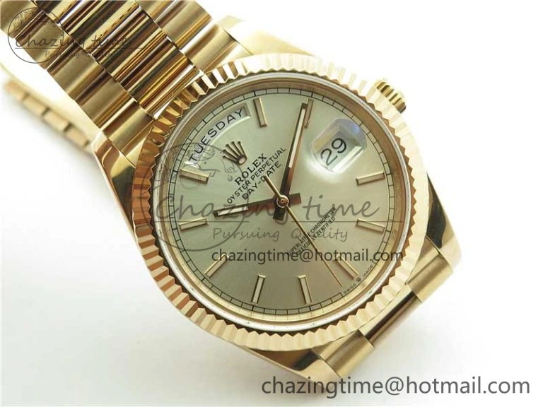 Day-Date 40mm 228239 BP New Dial Version 904 Silver Stick Markers Dial on RG President Bracelet A Attractive 2827