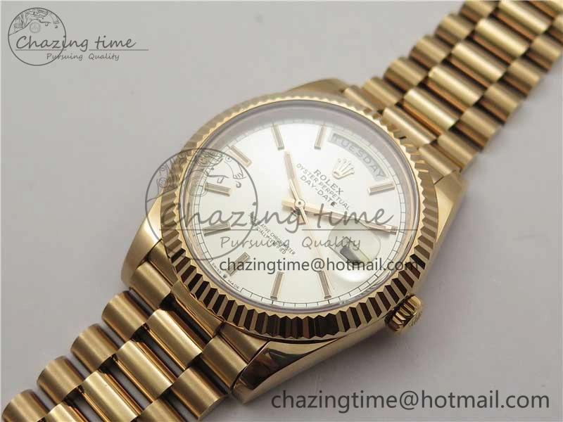 Day-Date 40mm 228239 BP New Dial Version 904 Silver Stick Markers Dial on RG President Bracelet A Attractive 2827