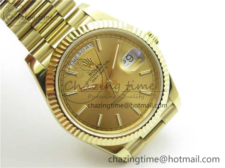 Day-Date 40mm 228239 BP New Dial Version 904 YG  Stick Markers YG Dial on YG President Bracelet A QuickDry 2808