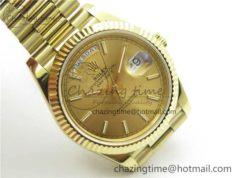 Day-Date 40mm 228239 BP New Dial Version 904 YG  Stick Markers YG Dial on YG President Bracelet A QuickDry 2808