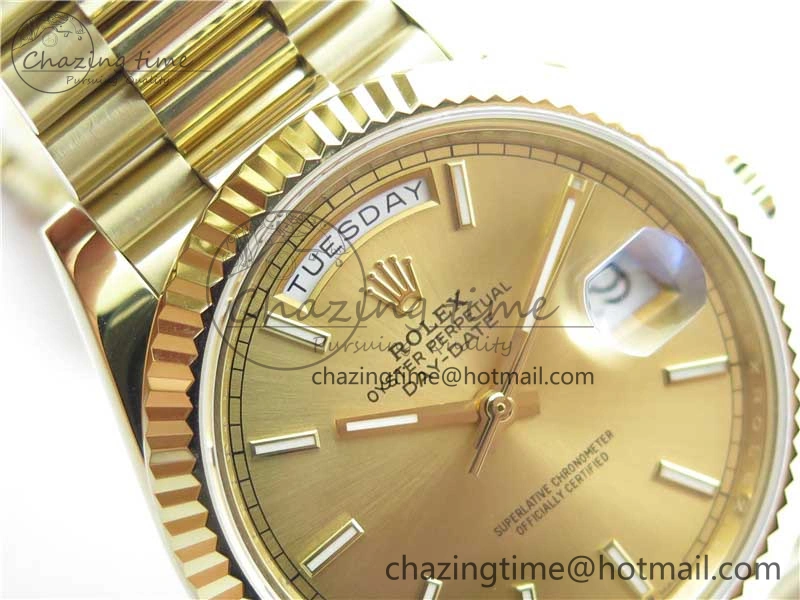 Day-Date 40mm 228239 BP New Dial Version 904 YG  Stick Markers YG Dial on YG President Bracelet A QuickDry 2808