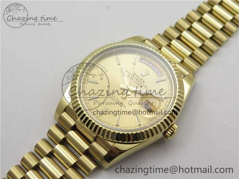 Day-Date 40mm 228239 BP New Dial Version 904 YG  Stick Markers YG Dial on YG President Bracelet A QuickDry 2808