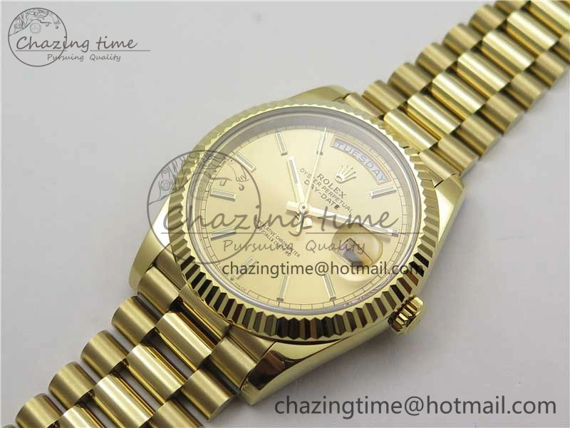 Day-Date 40mm 228239 BP New Dial Version 904 YG  Stick Markers YG Dial on YG President Bracelet A QuickDry 2808