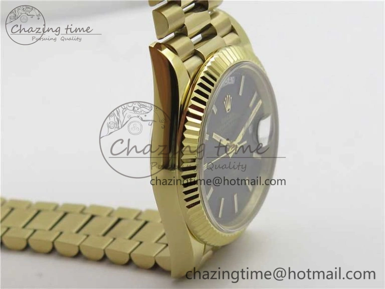 SmoothTexture Day-Date 40mm 228239 BP New Dial Version 904 YG Black Stick Markers Dial on YG President Bracelet A 2818
