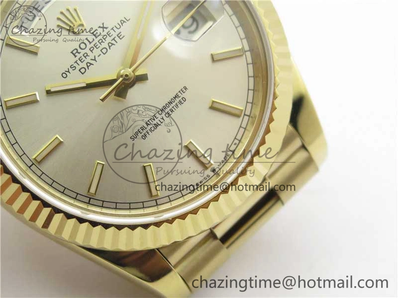 Day-Date 40mm 228239 BP New Dial Version 904 YG Silver Stick Markers Dial on YG President Bracelet A MoistureWicking 2807