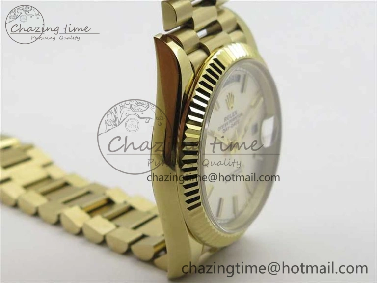 Day-Date 40mm 228239 BP New Dial Version 904 YG Silver Stick Markers Dial on YG President Bracelet A MoistureWicking 2807