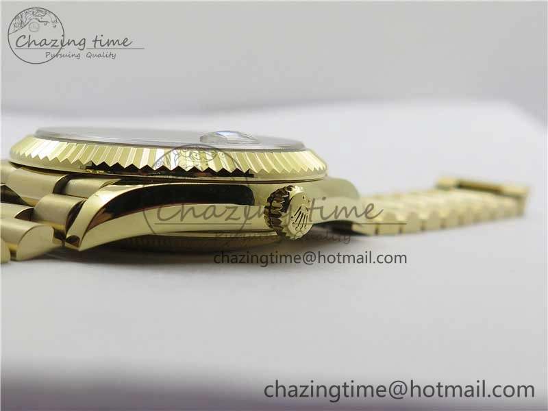 Stretchable Day-Date 40mm 228239 BP New Dial Version 904 YG Silver Textured Dial on YG President Bracelet A 2811