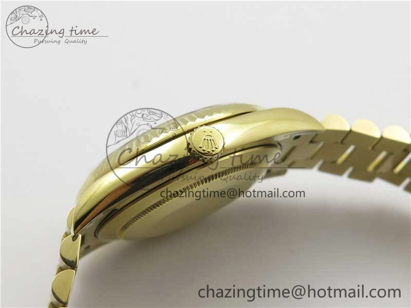 Stretchable Day-Date 40mm 228239 BP New Dial Version 904 YG Silver Textured Dial on YG President Bracelet A 2811