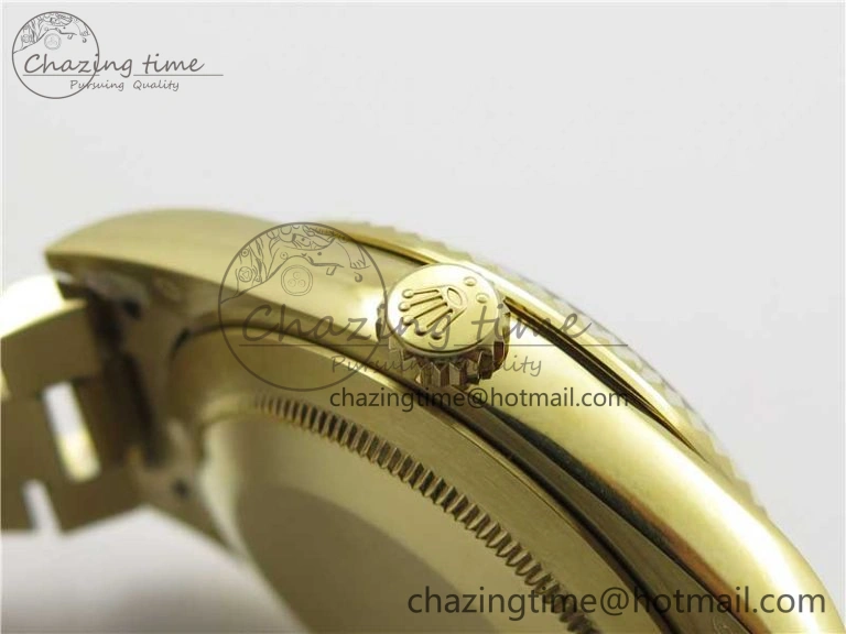 Stretchable Day-Date 40mm 228239 BP New Dial Version 904 YG Silver Textured Dial on YG President Bracelet A 2811
