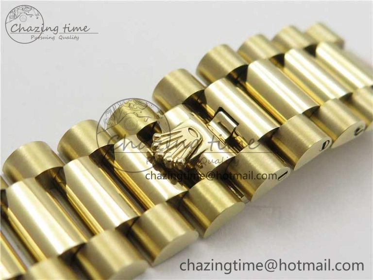 Stretchable Day-Date 40mm 228239 BP New Dial Version 904 YG Silver Textured Dial on YG President Bracelet A 2811