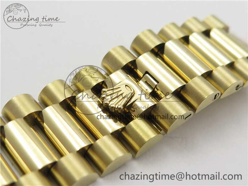 Stretchable Day-Date 40mm 228239 BP New Dial Version 904 YG Silver Textured Dial on YG President Bracelet A 2811