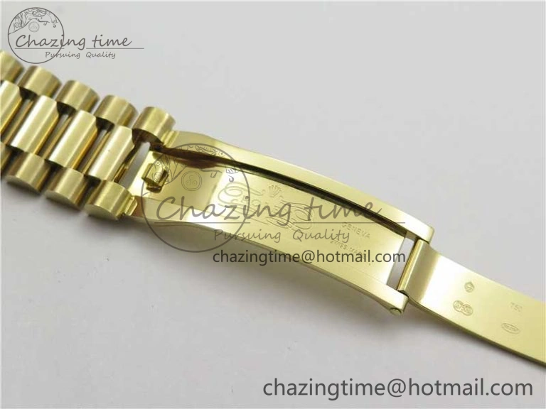 Stretchable Day-Date 40mm 228239 BP New Dial Version 904 YG Silver Textured Dial on YG President Bracelet A 2811