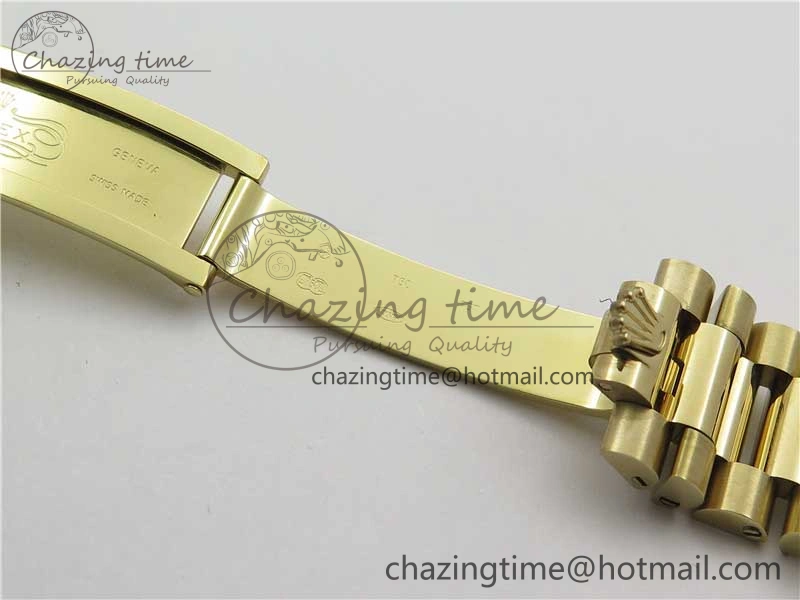 Stretchable Day-Date 40mm 228239 BP New Dial Version 904 YG Silver Textured Dial on YG President Bracelet A 2811