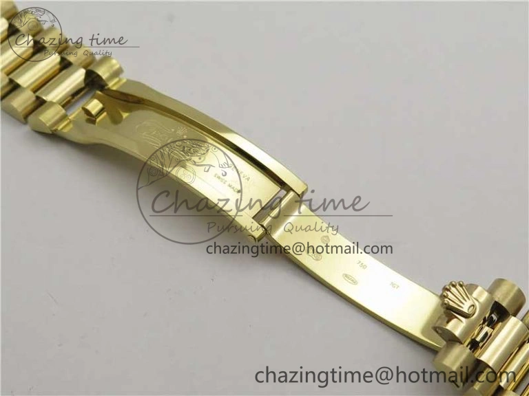 Stretchable Day-Date 40mm 228239 BP New Dial Version 904 YG Silver Textured Dial on YG President Bracelet A 2811