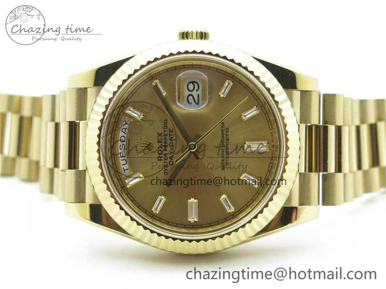 Seasonal Day-Date 40mm 228239 BP New Dial Version 904 YG T Crystal Markers YG Dial on YG President Bracelet A 2809