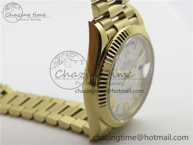 Day-Date 40mm 228239 BP New Dial Version 904 YG White Roman Dial on YG President Bracelet A Unisex 2813