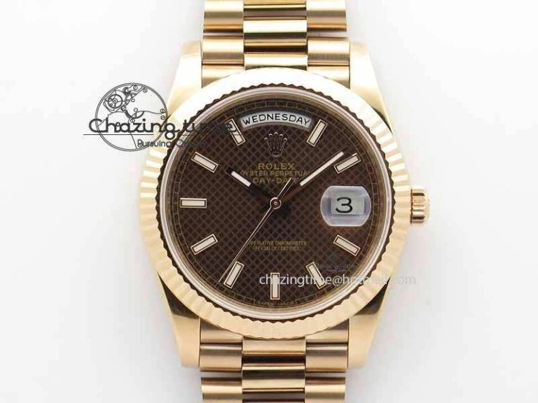 Thermal Day-Date 40mm 228239 RG Noob 1:1 Best Edition Brown Dial On RG President Bracelet A 3709