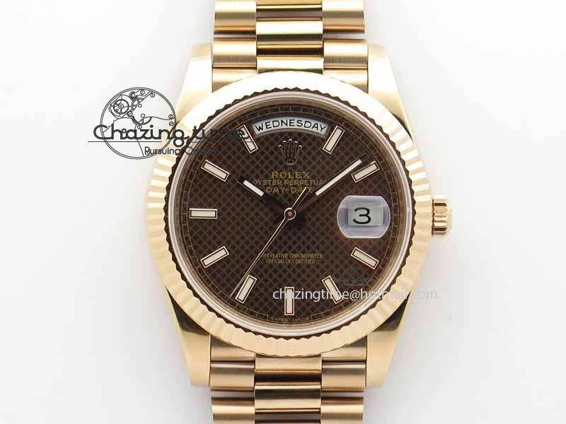 Thermal Day-Date 40mm 228239 RG Noob 1:1 Best Edition Brown Dial On RG President Bracelet A 3709