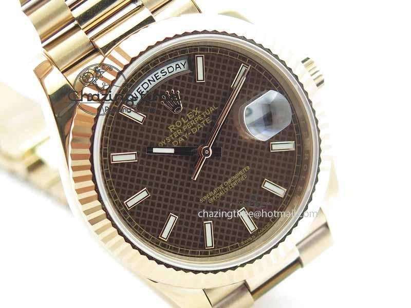 Thermal Day-Date 40mm 228239 RG Noob 1:1 Best Edition Brown Dial On RG President Bracelet A 3709