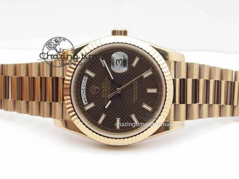 Thermal Day-Date 40mm 228239 RG Noob 1:1 Best Edition Brown Dial On RG President Bracelet A 3709