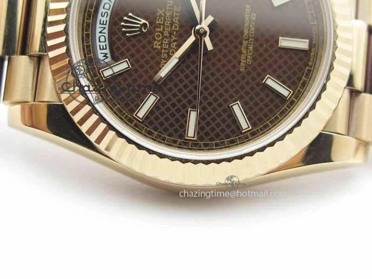 Thermal Day-Date 40mm 228239 RG Noob 1:1 Best Edition Brown Dial On RG President Bracelet A 3709