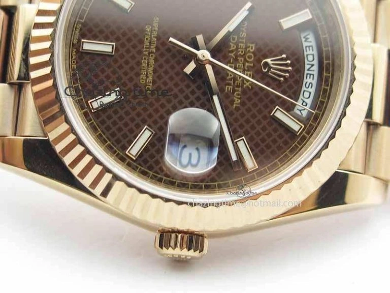Thermal Day-Date 40mm 228239 RG Noob 1:1 Best Edition Brown Dial On RG President Bracelet A 3709