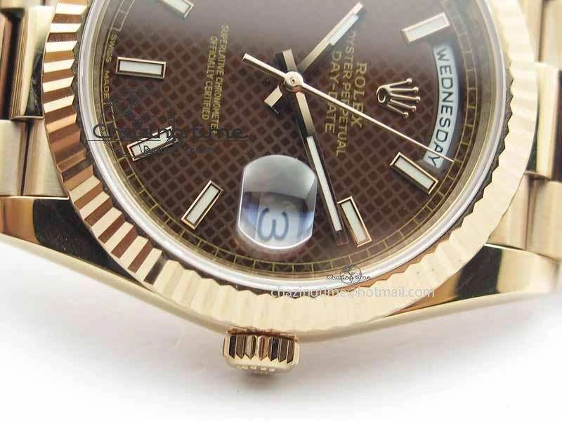 Thermal Day-Date 40mm 228239 RG Noob 1:1 Best Edition Brown Dial On RG President Bracelet A 3709