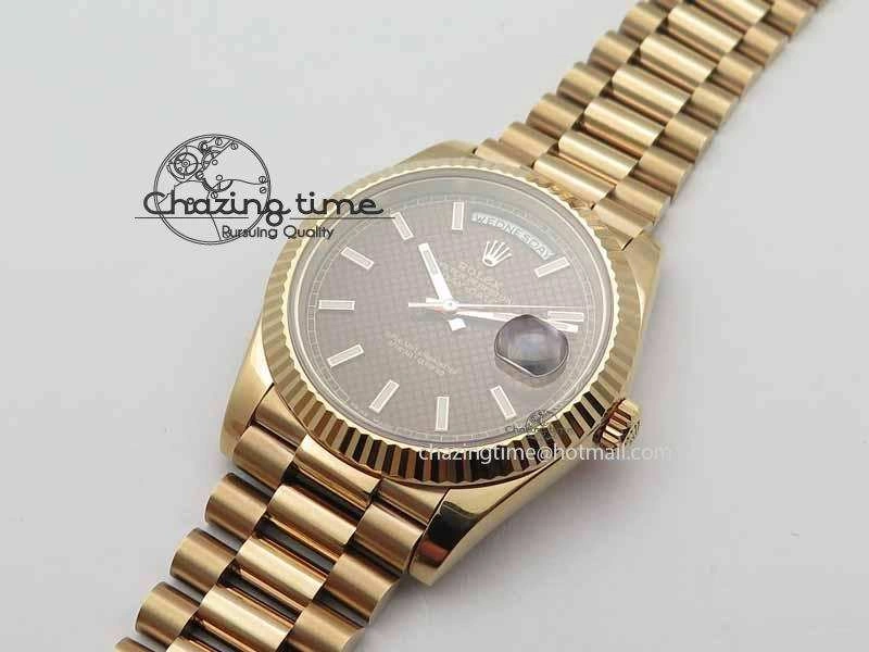 Thermal Day-Date 40mm 228239 RG Noob 1:1 Best Edition Brown Dial On RG President Bracelet A 3709