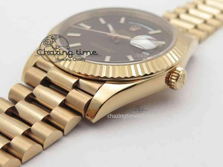 Thermal Day-Date 40mm 228239 RG Noob 1:1 Best Edition Brown Dial On RG President Bracelet A 3709
