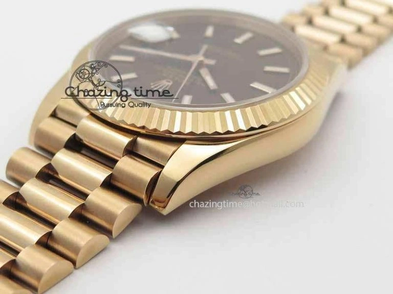 Thermal Day-Date 40mm 228239 RG Noob 1:1 Best Edition Brown Dial On RG President Bracelet A 3709