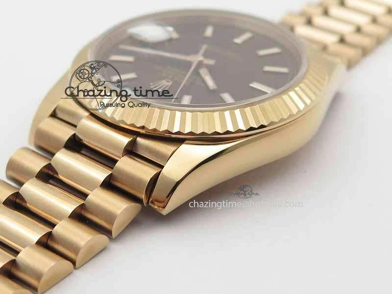 Thermal Day-Date 40mm 228239 RG Noob 1:1 Best Edition Brown Dial On RG President Bracelet A 3709