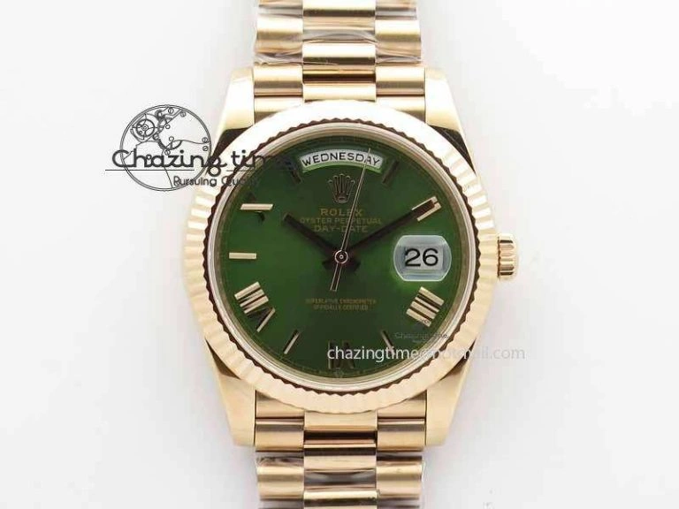 Day-Date 40mm 228239 RG Noob 1:1 Best Edition Green Roman Dial On RG President Bracelet A SunProtective 3706