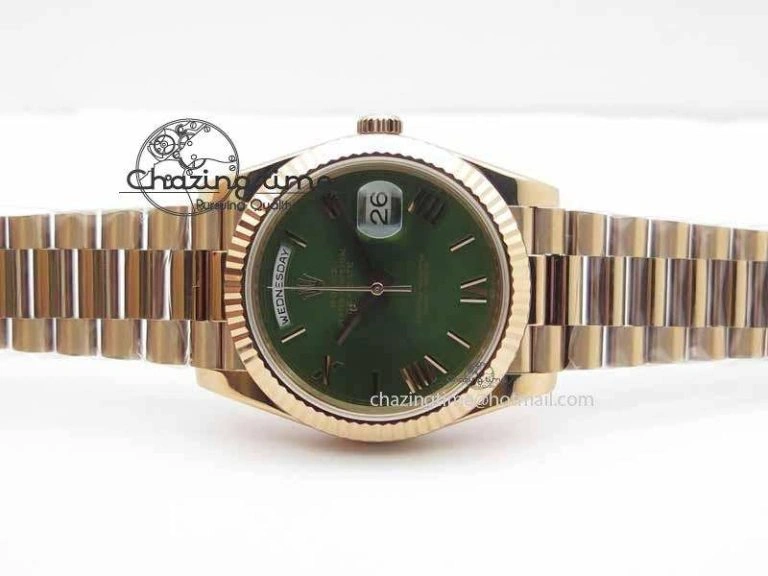 Day-Date 40mm 228239 RG Noob 1:1 Best Edition Green Roman Dial On RG President Bracelet A SunProtective 3706